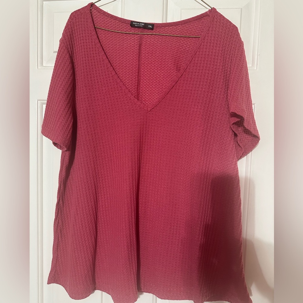 Short sleeve waffle shirt